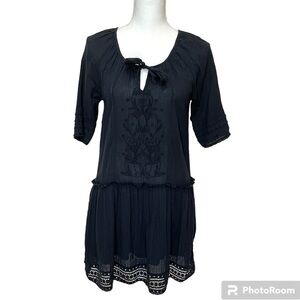 Azure Skies Lambic Dress - Black Lightweight Cotton Dress